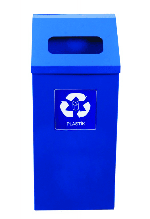 3’lü Boyalı Kare Geri Dönüşüm Çöp Kovası